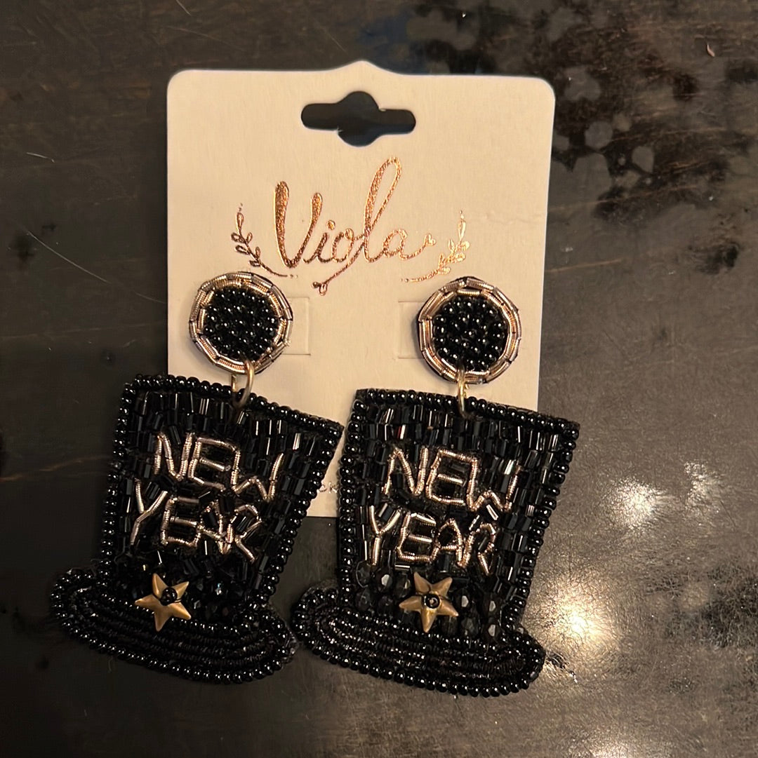 New Year Hat Earrings