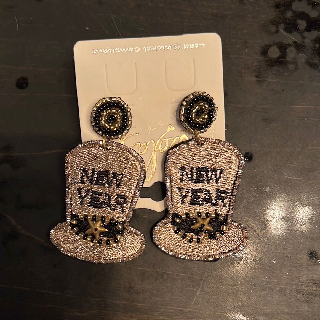 New Year Hat Earrings