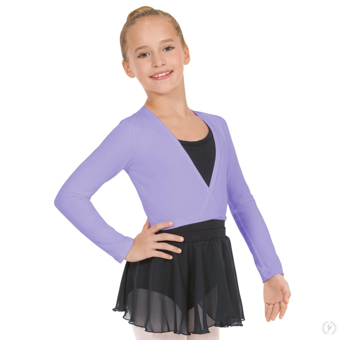 Girls Long Sleeve Cotton Lycra Ballet Wrap Sweater