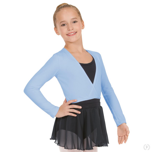 Girls Long Sleeve Cotton Lycra Ballet Wrap Sweater