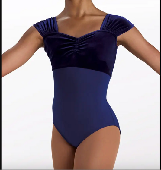 Velvet Ruched Strap Leotard