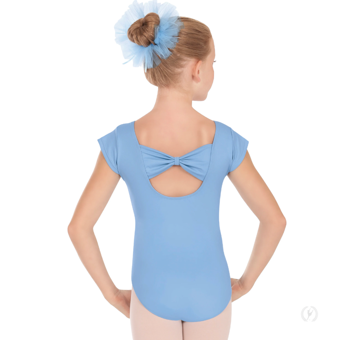 Girls Microfiber Bow Back Cap Sleeve Leotard